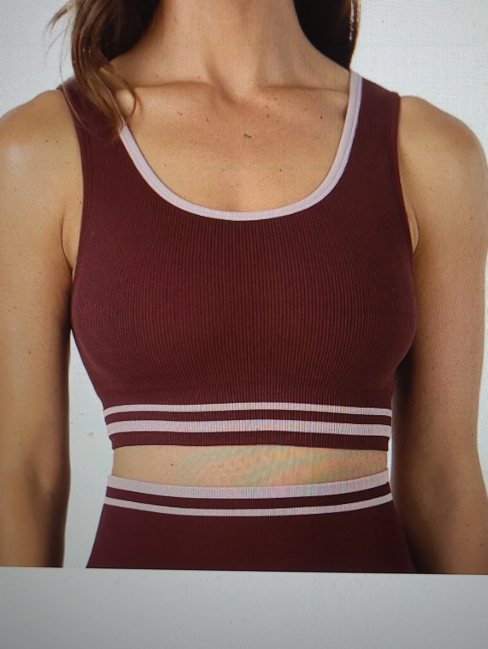 Penn Reversible Seamless Sports Bra - Burgundy with Pink Trim Size L